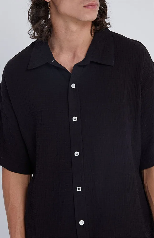 PacSun Black Boxy Button Down Shirt