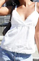 John Galt White Woven Tank Top