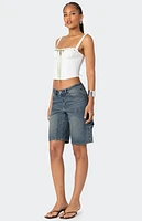 Edikted Carpenter Denim Bermuda Shorts