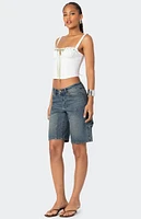 Edikted Carpenter Denim Bermuda Shorts