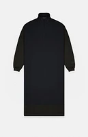 Fear of God Essentials Women's Jet Black Nylon Fleece Mock Neck Sweater Dress