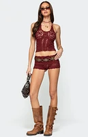 Edikted Kelani Crochet Shorts