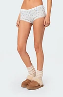Edikted Playtime Printed Pointelle Shorts