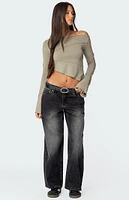 Edikted Maura Boat Neck Asymmetric Top