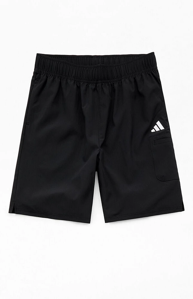 adidas Kids Woven Black Cargo Ripstop Shorts