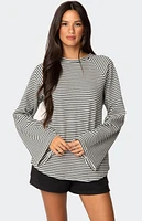 Edikted Stripey Oversized Bell Sleeve Top