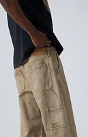 Pacsun Tan Extreme Baggy Carpenter Jeans