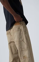 PacSun Tan Extreme Baggy Carpenter Jeans