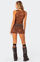 Edikted Janina Sheer Lace Mini Dress