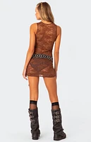 Edikted Janina Sheer Lace Mini Dress