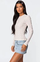 Edikted Emery Printed Pointelle Top