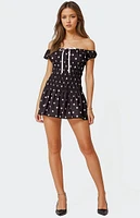 Edikted Jonie Scrunch Polka Dot Mini Dress