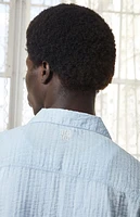 The Met x Pacsun Seersucker Cropped Button Up Long Sleeve Shirt