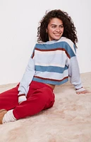 LA Hearts Marissa Striped Cozy Crew Neck Sweater