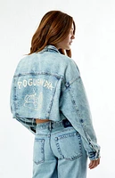 Outer Banks Poguelandia Cropped Denim Trucker Jacket