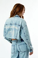 Outer Banks Poguelandia Cropped Denim Trucker Jacket