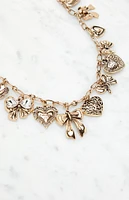 LA Hearts Heart Bow Charm Bracelet