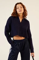 LA Hearts Gabriela Waffle Knit Collared Sweater