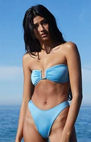 PacSun Eco Blue Mira Shine Bandeau Bikini Top