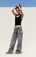 PacSun Gray Acid Wash Low Rise Baggy Jeans