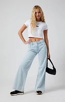 Pacsun Lena Ripped Super Baggy Jeans Light Indigo