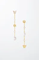 Butterfly & Pearl Dangle Earrings