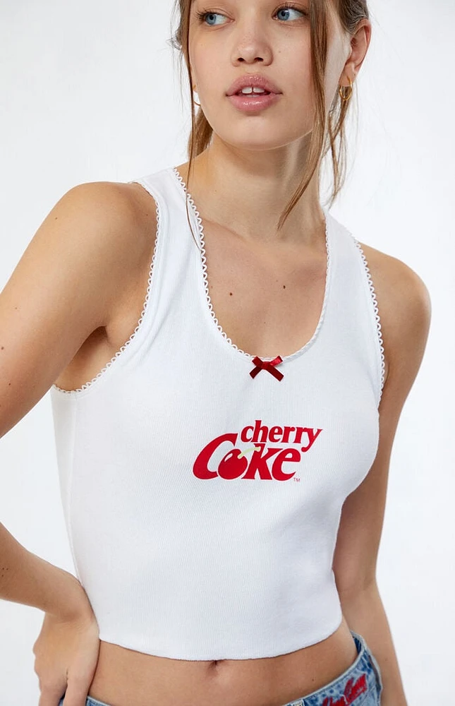 Coca Cola By PacSun Cherry Coke Lace Trim Tank Top