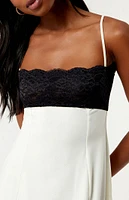 WEWOREWHAT Lace Asymmetrical Slip Dress