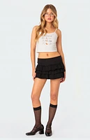 Edikted Martina Ruffle Terry Mini Skirt