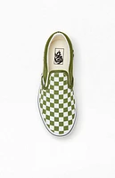 Vans Kids Green & White Checker Classic Slip-On Shoes