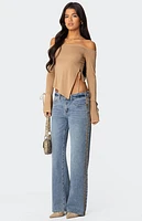 Edikted Jeni Asymmetric Off Shoulder Top