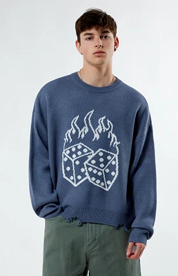 PacSun Dice Destroyed Cropped Sweater