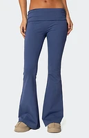 Edikted Aiyana Fold Over Flared Leggings