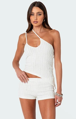 Edikted Phoebe Asymmetric Textured Knit Top