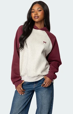 Edikted Raglan Bow Oversized Hoodie