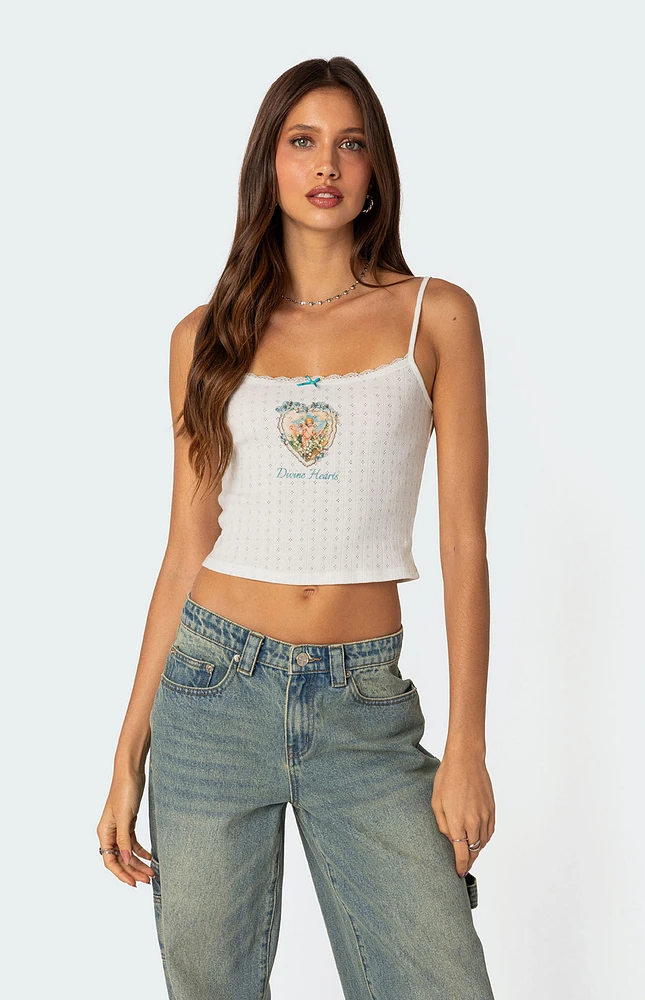 Divine Hearts Pointelle Tank Top