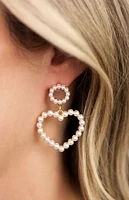 Loving Pearl Heart Earrings