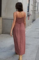 John Galt Burgundy Floral Colleen Slip Dress