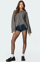 Edikted Montana Oversized Button Sweater