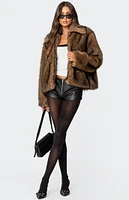 Edikted Mob Wife Faux Fur Jacket