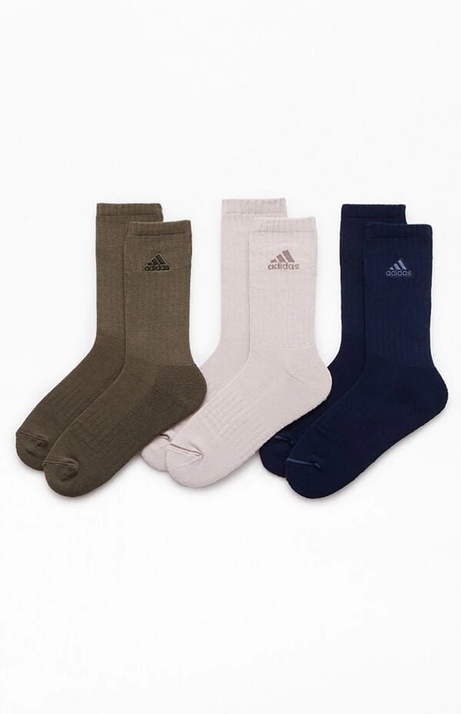 adidas 3 Pack Classic Cushioned Crew Socks