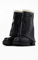 CIRCUS NY Women's Noah Faux Leather Lined Lug Sole Boots