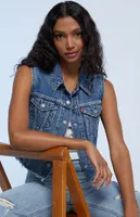 Levi's Medium Blue Ripped Denim Vest