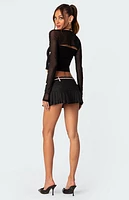 Edikted Bow Babe Sheer Mesh Shrug