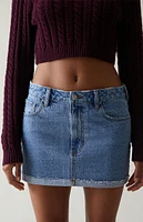 PacSun Medium Blue Low Rise Denim Mini Skirt