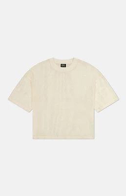 WeSC America Inc Cream Mesh Cropped T-Shirt
