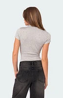 Edikted So Chill Button Up Bodysuit