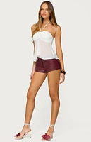 Edikted Sheer Chiffon Babydoll Halter Top
