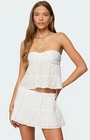 Edikted Dora Strapless Eyelet Babydoll Top
