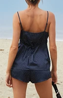 John Galt Navy & White Polka Dot Edith Tank Top
